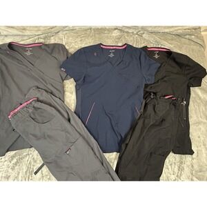 Lot Of Koi Lite Pants 3. Sz Small Shirts & 2 Tall Small Pants READ